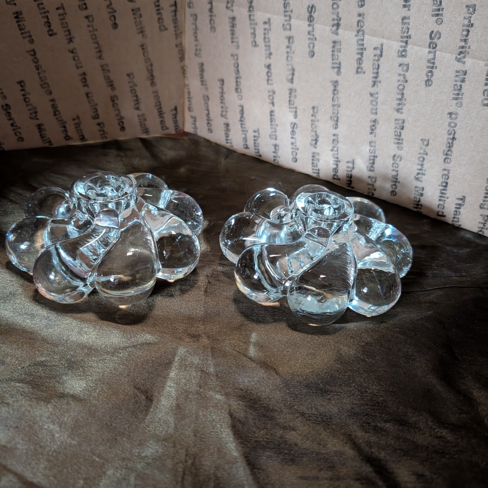 Clear Glass Candle Holders